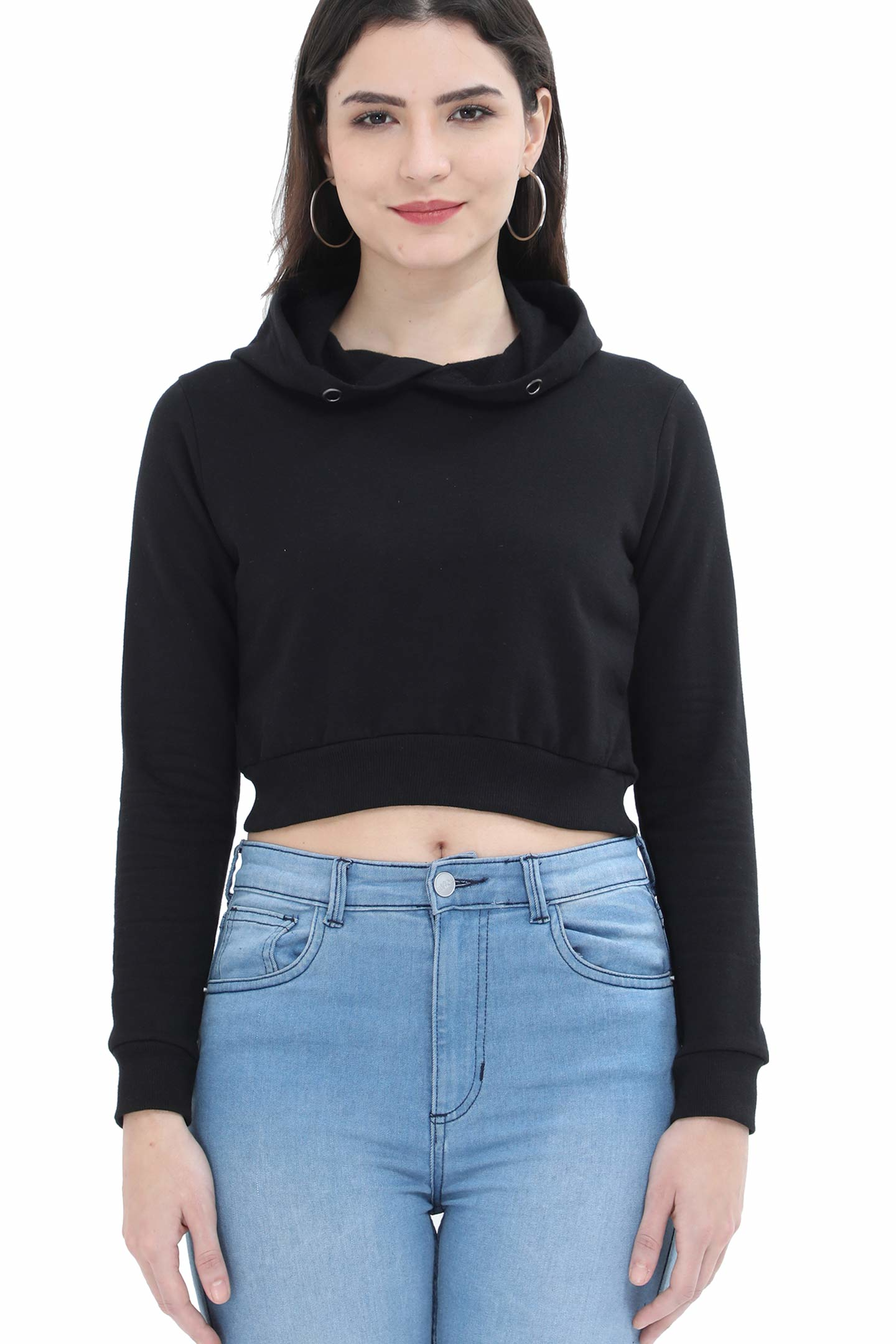 BLANK THREADS - Women’s Stylish Crop Hoodie